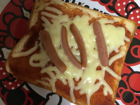 食パンで☆ウインナーとミックスチーズのトースト☆